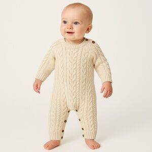 GAP Baby Aran Cable Knit Sweater One Piece Soft Fisherman 6-12 months EUC